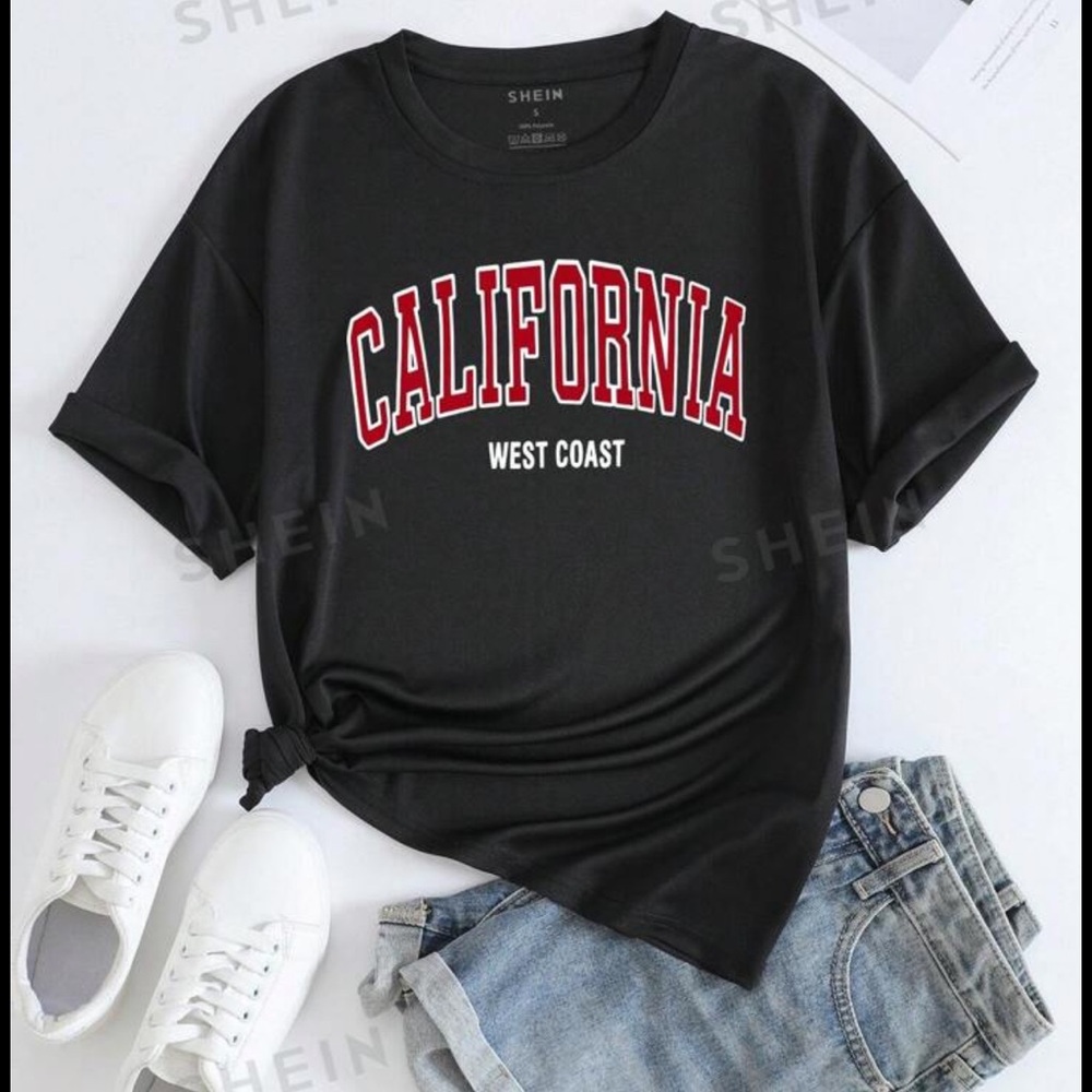🖤Pick 5/$25 SHEIN EZwear Letter Graphic Tee - Size Small